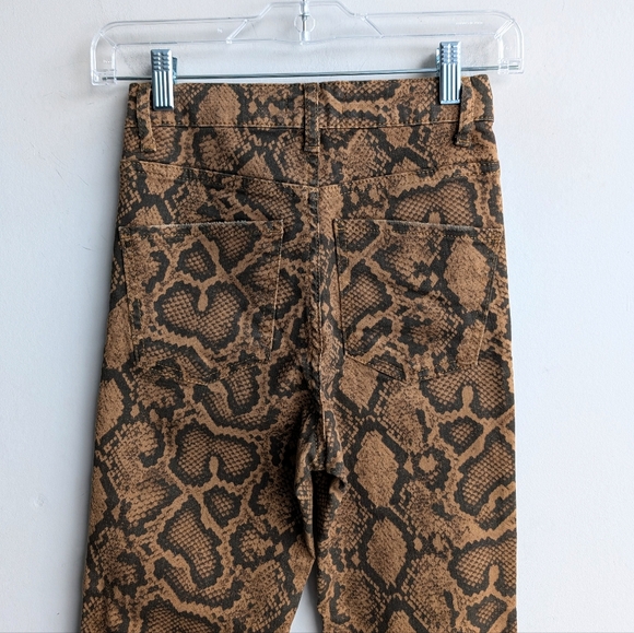 Zara Snake Print Women Skinny Jeans - Brown - Picture 4 of 6